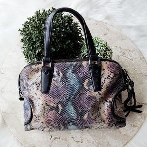 Aimee Kestenberg Leather Snakeskin Satchel GUC OS